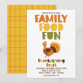 Familjematets Roligt Turkiet Thanksgiving Feast Inbjudningar