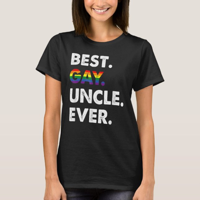 Familjemedlem för bästa Gay-farbror någonsin Lgbtq T Shirt (Framsida)