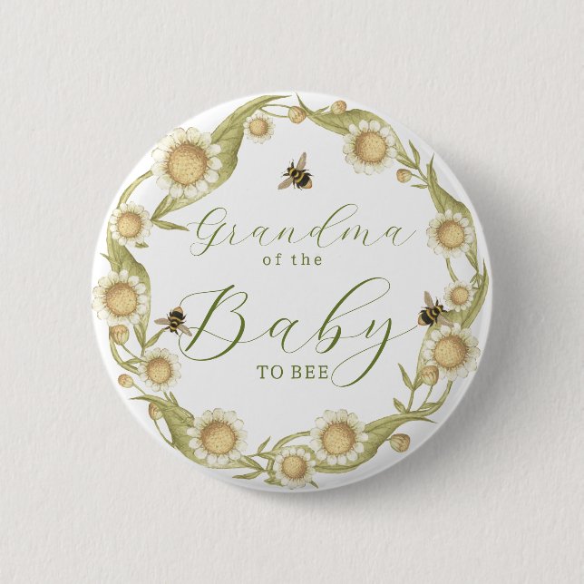 Familjemedlem i baby till Bee Baby Shower Knapp (Framsida)