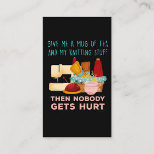 Familjemedlem till Komikerna Knitter Tea Drinker Visitkort