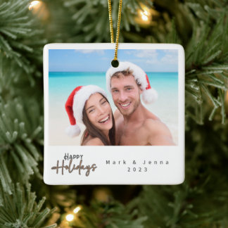 Familjemedlemmar till julen - modern träd julgransprydnad keramik