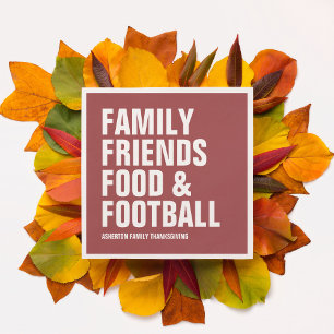 Familjemedlemmarnas mat och Thanksgiving för fotbo Pappersservett