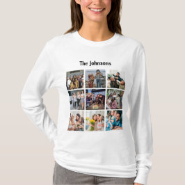 Familjeminnen 9 Foto Grid Personlig kollage T Shirt