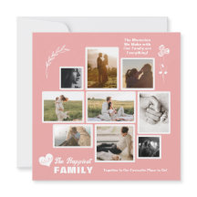 Familjeminnes Fotocollage Platt Kort