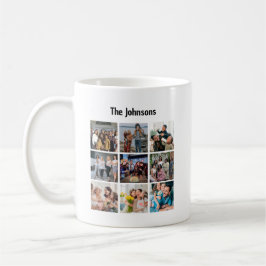 Familjeminnesaker 9 Foto Rutnät Personlig Collage Kaffemugg
