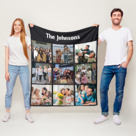Familjeminnesaker 9 Foto Rutnät Personlig Kollaaj Fleecefilt