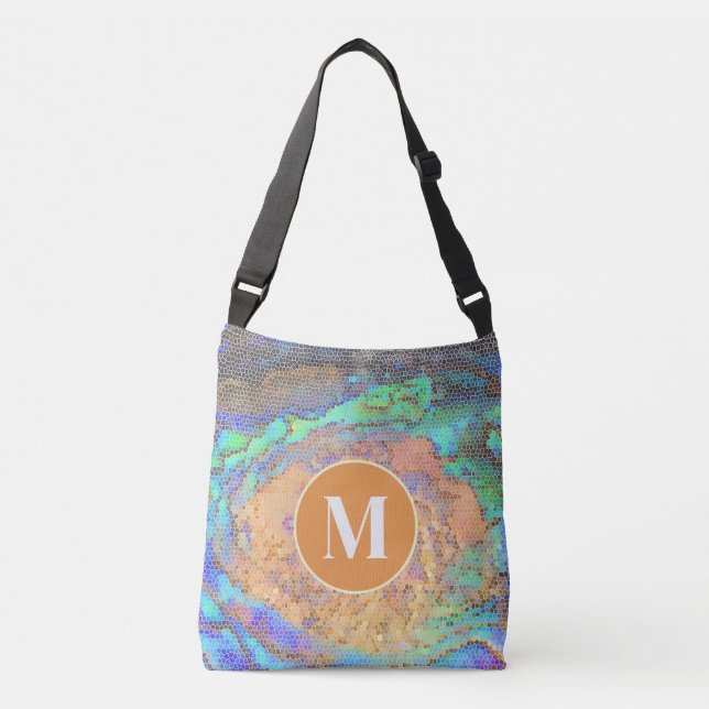 Familjemonogram Abalone Skalmosaikmönster Axelväska (Framsida)