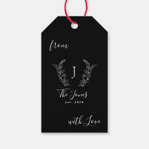 Familjemonogram namn personlig elegant presentetikett