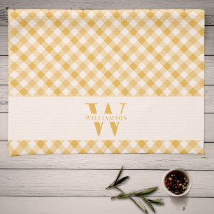 Familjemonogram Sunny Gult Play Chic Farmhouse Kökshandduk