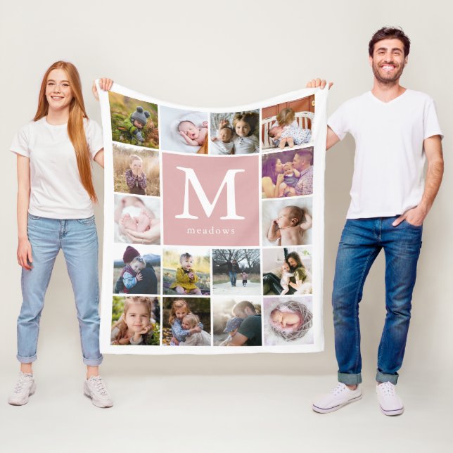 Familjemonogramfoto Fleecefilt (På plats)