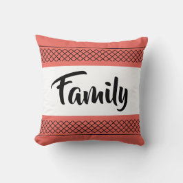 Familjemönstrat tryck Stilig typografi Korall Kudde