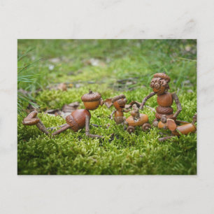 Familjen "Acorn Elves" i familjen - familjen Vykort