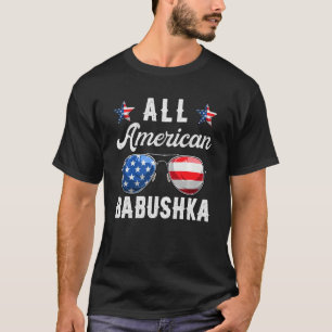 Familjen "Alla amerikanska Babushka 4:e juli Patri T Shirt