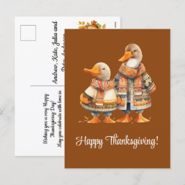 Familjen Ankor Happy thanksgiving Helg Vykort