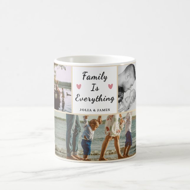 Familjen är allt - Anpassningsbar 5-foto-Personlig Kaffemugg (Center)