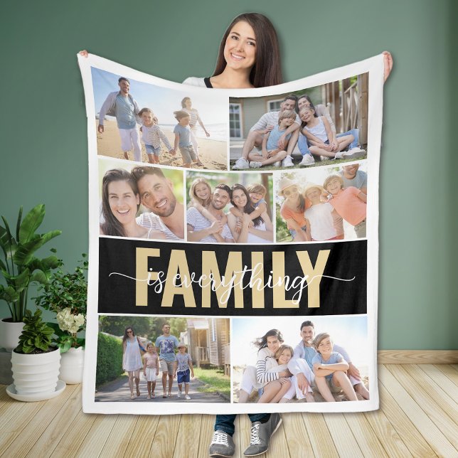 Familjen är allt fotokollage fleecefilt (Skapare uppladdad)