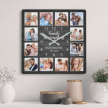 Familjen är allt fotokollage med offert, svart