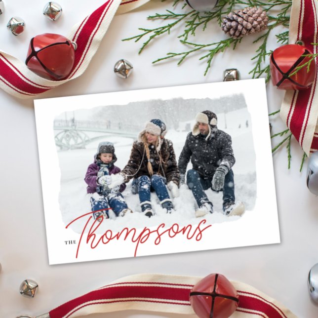 Familjen är allt Modern julkort med foto (Skapare uppladdad)