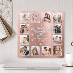 Familjen är allt offertfamiljens foto fyrkantig klocka<br><div class="desc">Skapa enkelt din egen personlig ro guld metalliska moderna muskelklocka i stil med dina anpassningsbar foton. Utformningen har också ett vackert handskrivet manuscitat: "Familjen är allt". För bästa resultat ska skörd gå till kvadrat - med skärningspunkten i mitten - före uppladdning.</div>