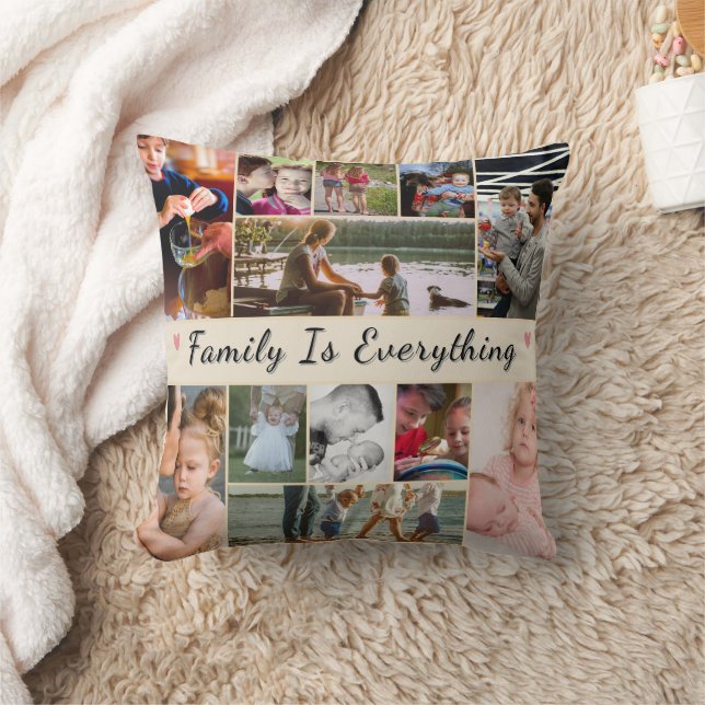 Familjen är allt - Personligen Foto Kudde (Filt)
