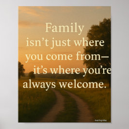 Familjen är hemmet poster