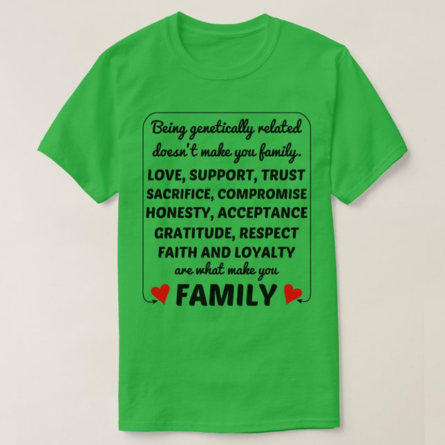 Familjen är inte blodig t shirt (Design framsida)
