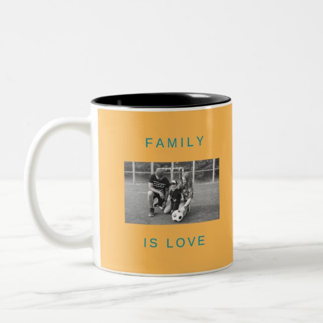 Familjen är kärlek fotokollage mugg (Vänster)