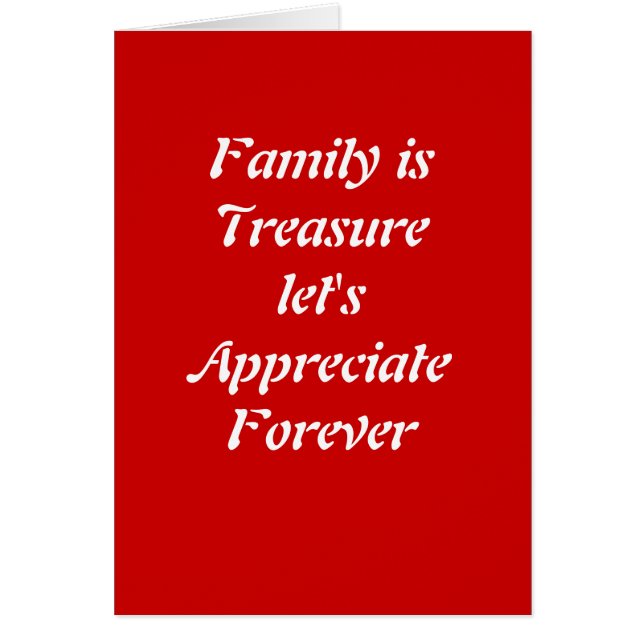 Familjen är skatt hälsningskort (Framsidan)