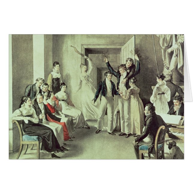 Familjen av Franz Peter Schubert som leker lekar Hälsningskort (Framsidan Horizontal)