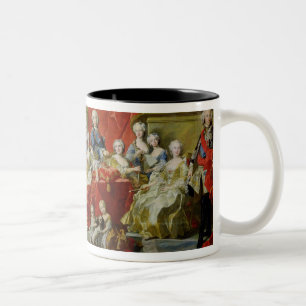Familjen av Philip V, 1743 (olja på kanfas) Två-Tonad Mugg