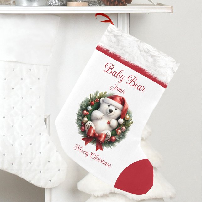 Familjen Baby Bear Namn matchande cute Kids Liten Julstrumpa (Baby Bear Name Family Matching Cute Kids Small Christmas Stocking)