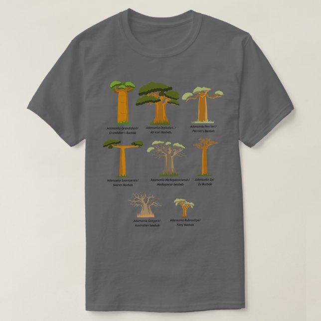 Familjen Baobab Baob Adansonia Träd T Shirt (Design framsida)
