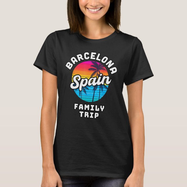 Familjen Barcelona Spanien Resa T Shirt (Framsida)