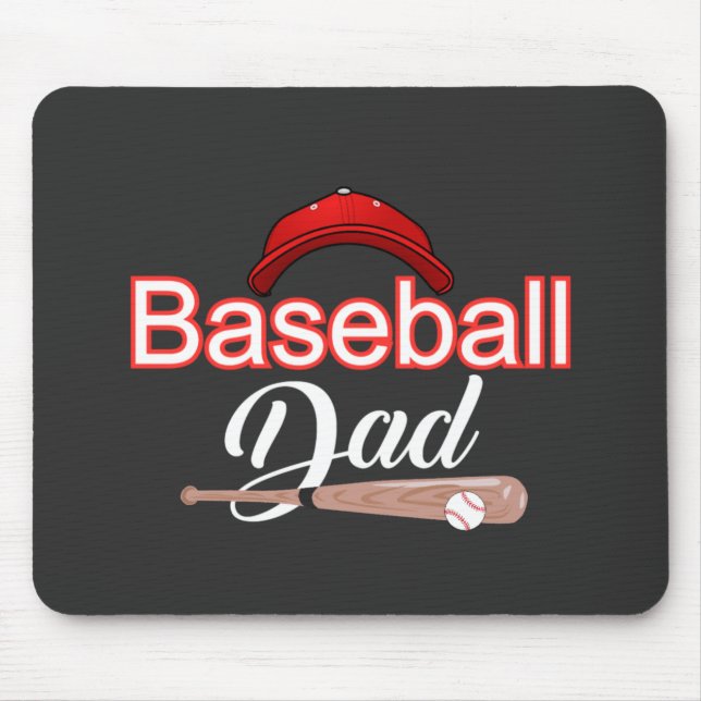 Familjen Baseball pappa idrottar modern svartvit t Musmatta (Framsidan)