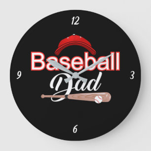 Familjen Baseball pappa idrottar modern svartvit t Stor Klocka