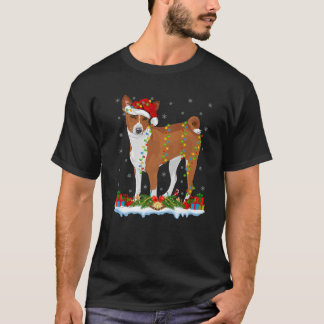 Familjen Basenji Hund älskare Matching Santa Basen T Shirt