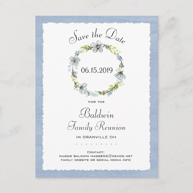 Familjen Blå andedräkt i Land Spara datum Meddelande Vykort (Framsida)