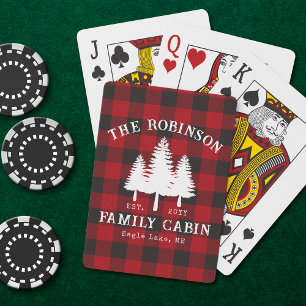Familjen Cabin Träd Red Buffalo Play för Rustic La Casinokort