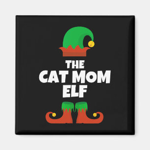 Familjen Cat Mamma Elf-julmatchningen Pj Pajam Magnet