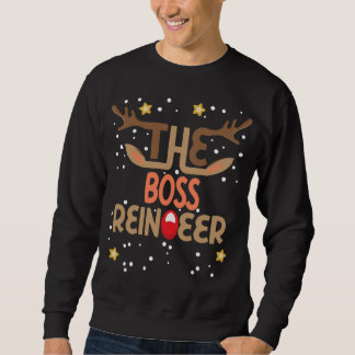 Familjen Chef Reindeer Matching - Funny Christma Lång Ärmad Tröja