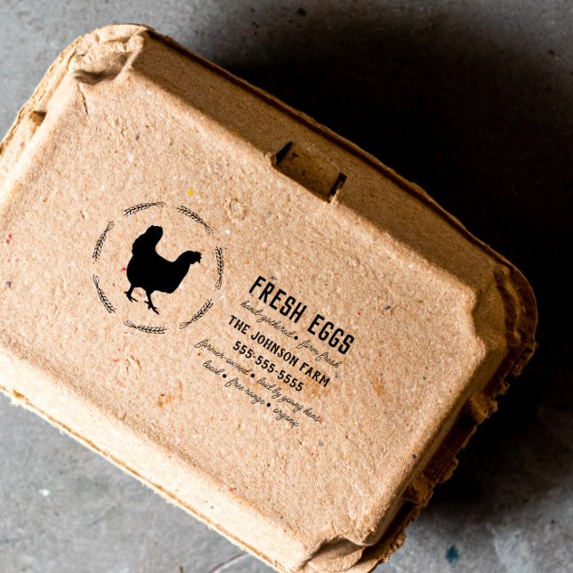Familjen Chicken Namn Farm Egg Carton Rubber Frimä Stämpel (Skapare uppladdad)