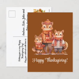 Familjen Chipmunks Happy thanksgiving Helg Vykort