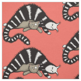 Familjen Cute Cat Mamma Kärlek Tyg