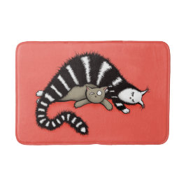 Familjen Cute Cat Mor Kattunge Badrumsmatta