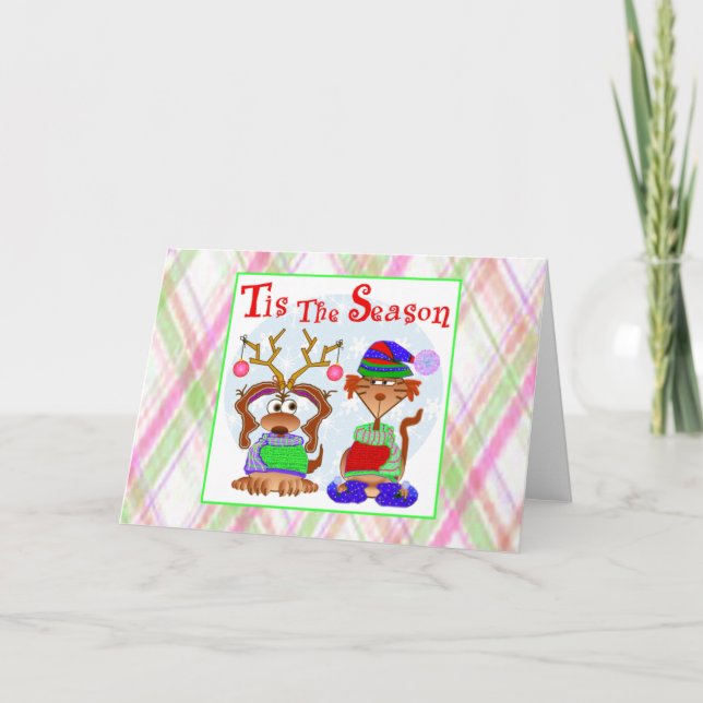 Familjen daltar hälsningkort helgkort (Framsida)