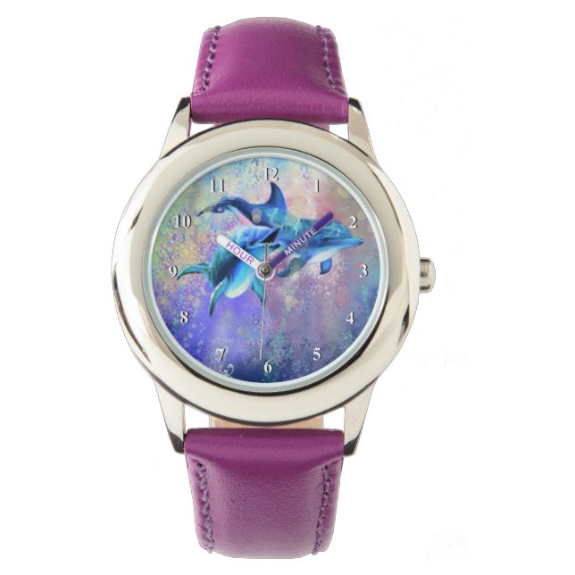 Familjen Dolphin Couple Watch Lycklig Armbandsur (Framsida)