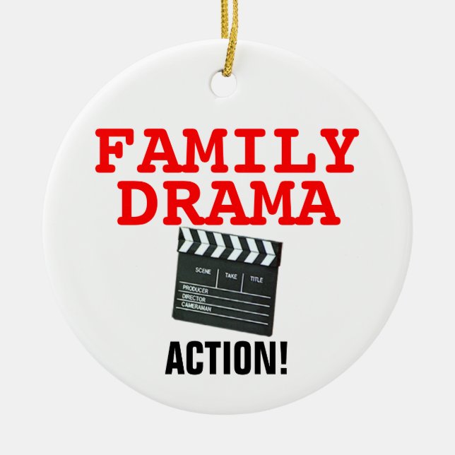 Familjen Drama julprydnad Julgransprydnad Keramik (Framsidan)
