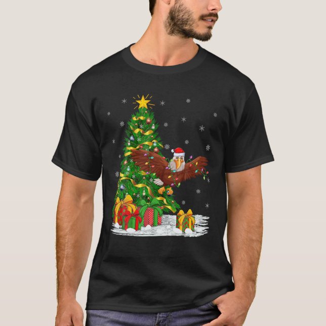Familjen Eagle Bird Älskare Matching Santa Örn T Shirt (Framsida)