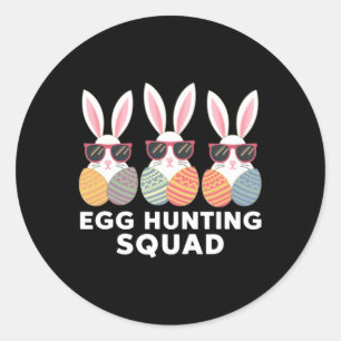 Familjen Egg Hunting Squad Boys Girls Påsk Runt Klistermärke