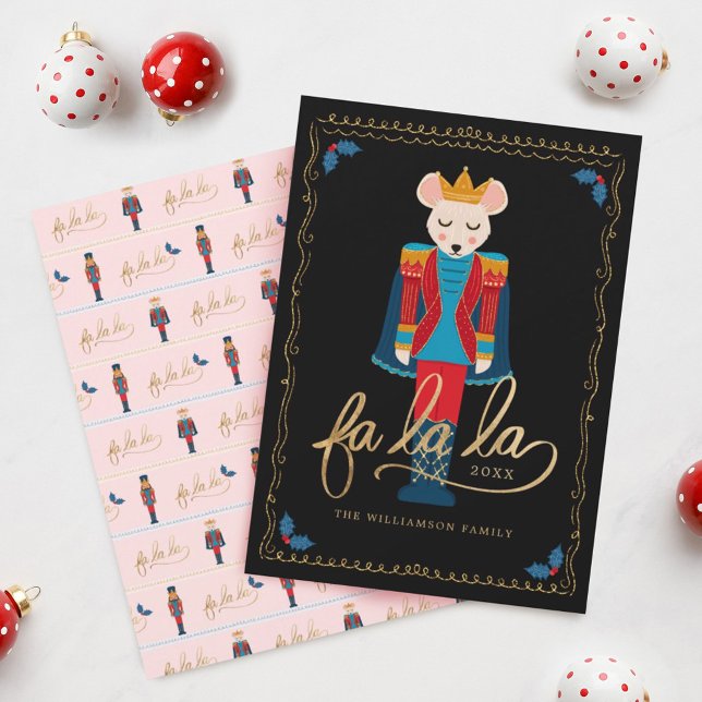 Familjen Fa La jul Nutcracker Mouse Kung Julkort (Skapare uppladdad)